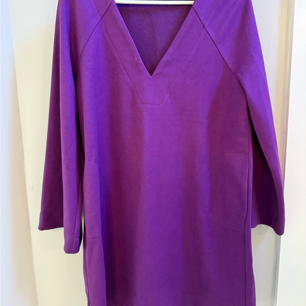 Purple V-Neck Dress